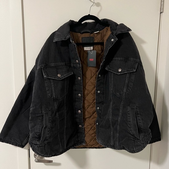 Levi’s quilted lined black denim jacket - Picture 1 of 3